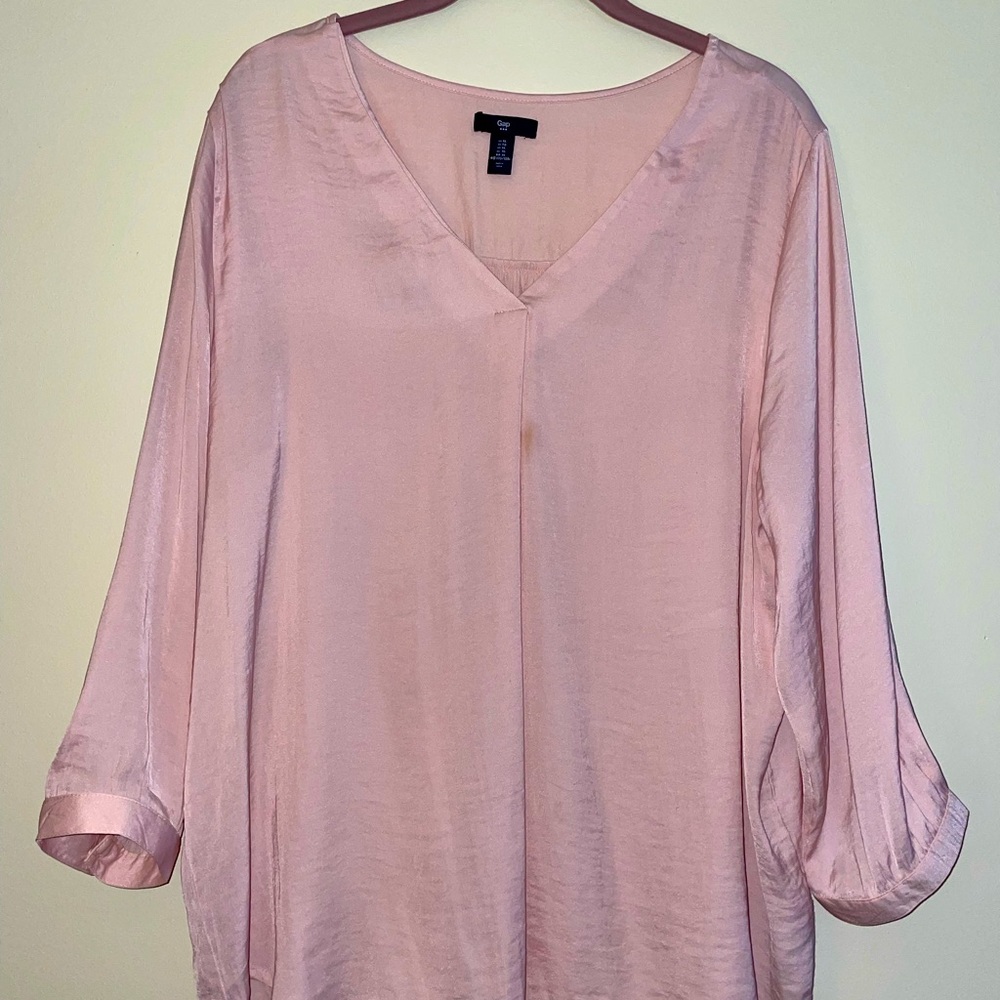 Silky pink GAP blouse, size XL